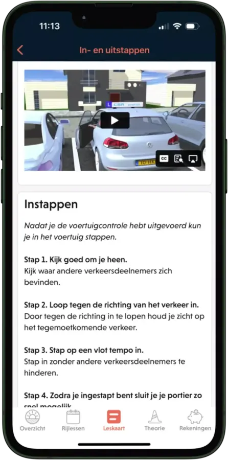 Digitale leskaart rijschool Leiden Het Groene Rijden